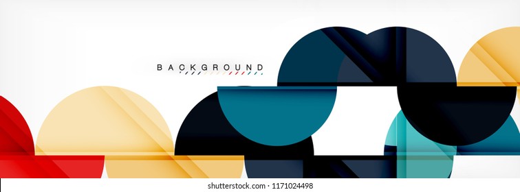 Abstrakter Halbkreis-Hintergrund, modernes geometrisches Muster-Design. Design-Vorlage für Vektorgrafik-Präsentationen, Broschüren oder Flyer-Muster oder geometrisches Webbanner