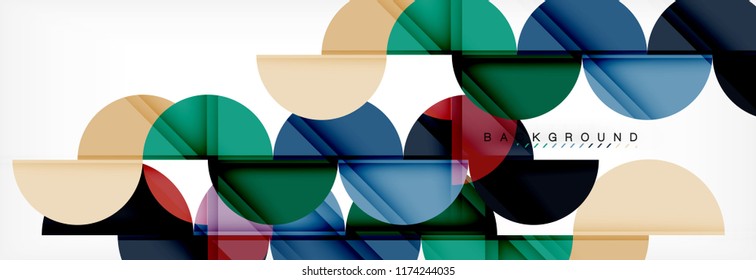 Semi circle abstract background, modern geometric pattern design. Vector business or technology presentation design template, brochure or flyer pattern, or geometric web banner