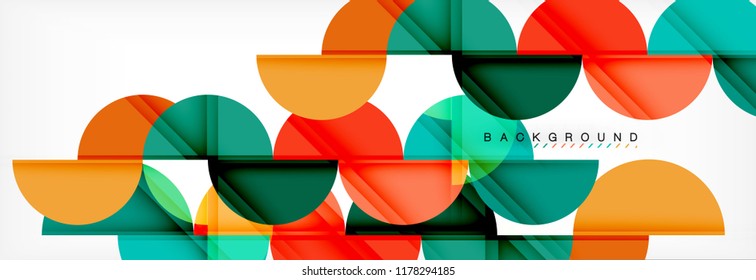 Semi circle abstract background, modern geometric pattern design. Vector business or technology presentation design template, brochure or flyer pattern, or geometric web banner