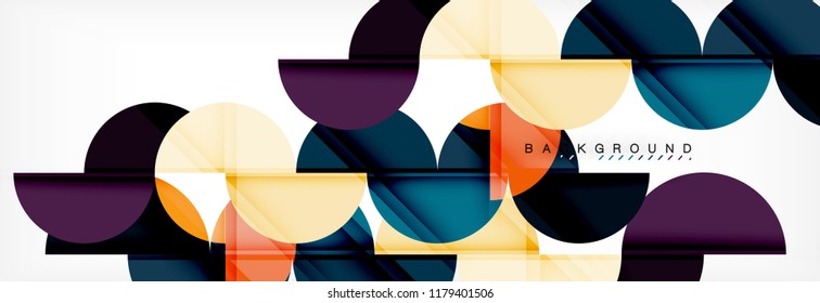 Semi circle abstract background, modern geometric pattern design. Vector business or technology presentation design template, brochure or flyer pattern, or geometric web banner