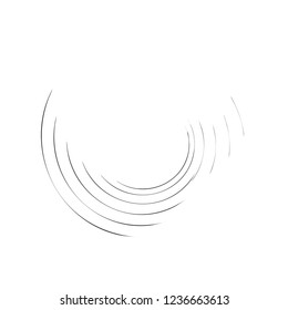 semi circle design element random curved lines monochrome black shape isolated on white vector sign symbol icon