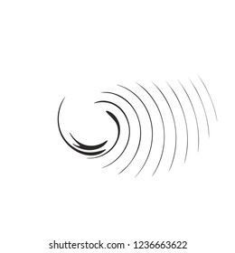 semi circle design element random curved lines monochrome black shape isolated on white vector sign symbol icon