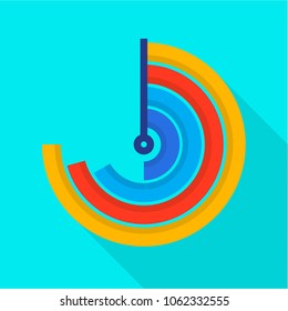 Semi Circle Diagram Icon. Flat Illustration Of Semi Circle Diagram Vector Icon For Web