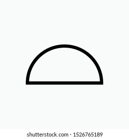 Semi Circle Geometric Basic Shape Icon - Vector, Sign And Symbol For Design, Presentation, Website Or Apps Elements.