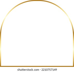 Semi Circle Gold Border Frame Vector