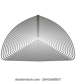 Semi circle illustration. Concentric arc symbol. Minimal curve Vector. Abstract geometry sign.