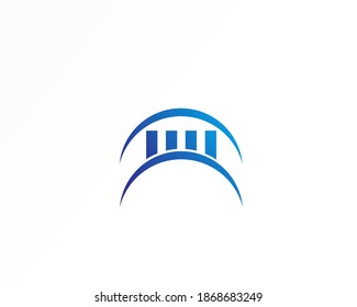 Halbkreis-Logo-Design mit Linienform-Symbol