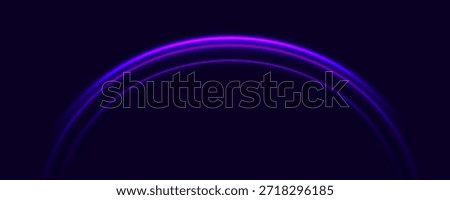Semi circle neon purple light arc