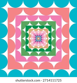 Halbkreismuster von nahtlos, wie Illustration. Anzug für Paket-Design, Tapete, Modedruck, Gehäuse-Tapete, Party-crafty.