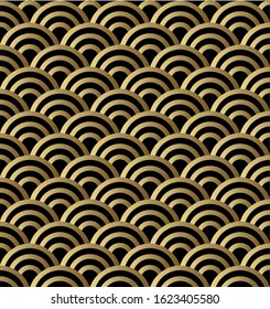Semi circle pattern vector with black and gold color.