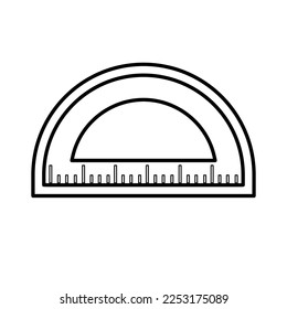 Semi Circle Ruler Icon In Line Style