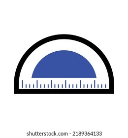 Semi circle ruler icon Vector illustration