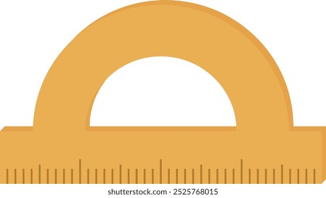 Semi Circle Ruler Vector Icon Illustration 