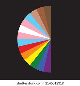 Semi Circle, Skin Color Transgender LGBT Color Flag