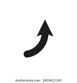 Semi circle turn arrow. Semicircular rounded curved one-sided arrow. Vector illustration. 