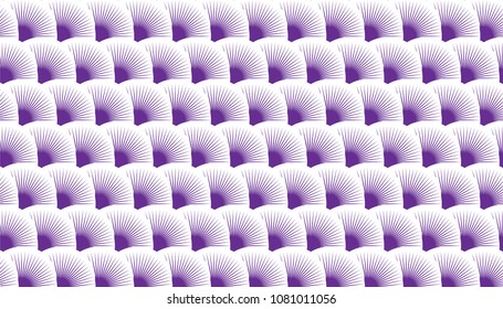 Semi circle vector pattern. Design with simple circle. Asian traditional ornament with repeated circle. 