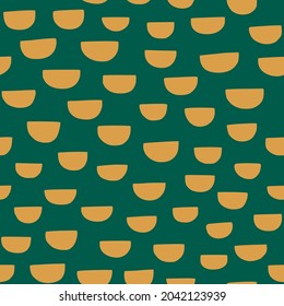 Semi Circles Hand Drawn Seamless Pattern. Vector Background of Half Round Shapes in Contemporary Style for Print on Fabric, Package, Covers and more