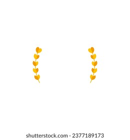 Semi circular ears of wheat. Two semicircular spikelets. Color vector with empty background.  svg