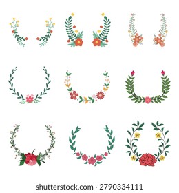 Semi circular floral laurels