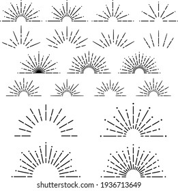 Semi Circular Sunburst Design Set (line Of Light)