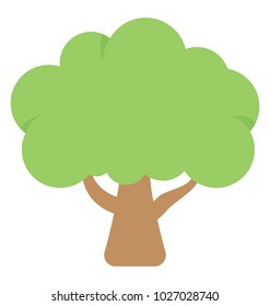 
Semi deciduous elm tree flat icon
