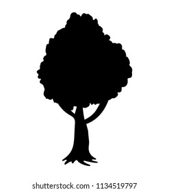 
Semi deciduous, green elm tree glyph icon

