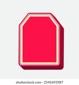 Semi Octagonal Neon 3D Style Sale Tag Element. Label Icon. High Quality Vector Icon. Editable Vector