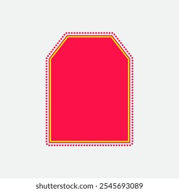 Semi Octagonal Neon Style Four. Sale Tag Element. Label Icon. High Quality Vector Icon. Editable Vector