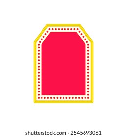 Semi Octagonal Neon Style One. Sale Tag Element. Label Icon. High Quality Vector Icon. Editable Vector