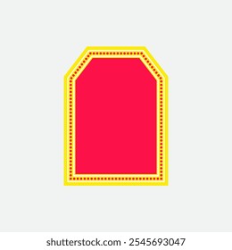 Semi Octagonal Neon Style Three. Sale Tag Element. Label Icon. High Quality Vector Icon. Editable Vector