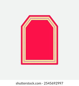 Semi Octagonal Neon Style Two. Sale Tag Element. Label Icon. High Quality Vector Icon. Editable Vector