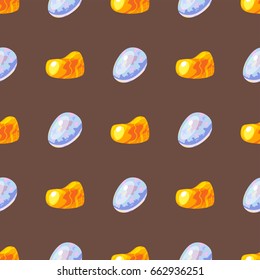 Semi precious gemstones seamless pattern 