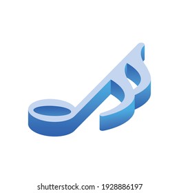 
Semi Quaver music note 3d isometric vector illustration design