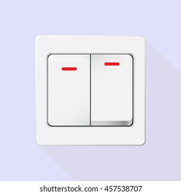 Semi realistic Switch white. Icon. Vector Image.