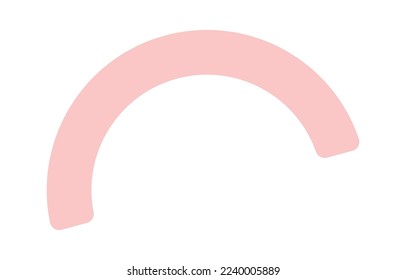 Semi ring flat icon Cartoon geometric shape. Vector illustration