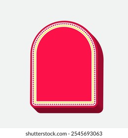 Semi Rounded Rectangle Neon 3D Style. Sale Tag Element. Label Icon. High Quality Vector Icon. Editable Vector