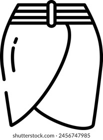 Semi Skirt outline icon vector illustration