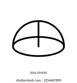 semi sphere icon. Line Art Style Design Isolated On White Background