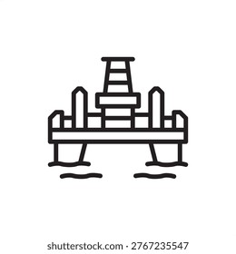 Semi submersible icon symbolizing deepwater stability, representing platform hardware, drilling tools, offshore gear, buoyancy systems, and industrial maritime logistics for heavy lift marine rigs.