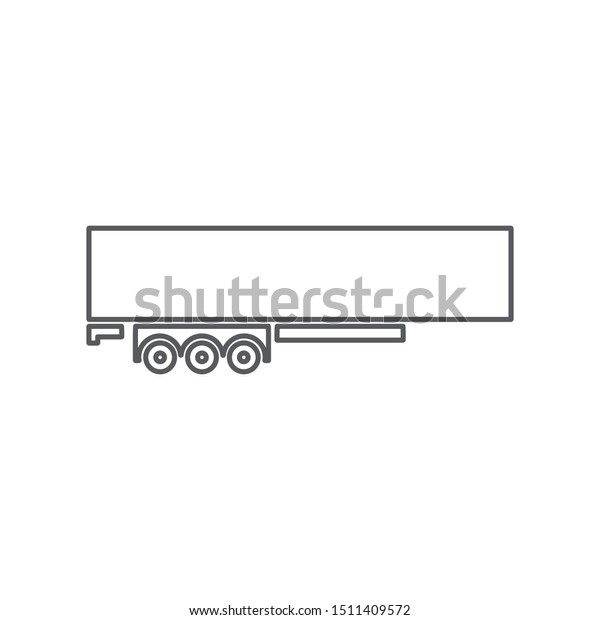 Semi trailer icon isolated on white\
background. Parked truck symbol modern, simple, vector, icon for\
website design, mobile app, ui. Vector\
Illustration