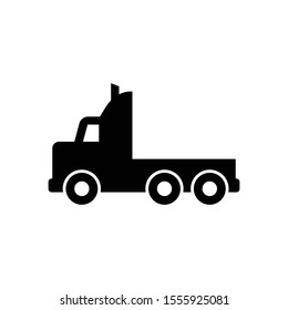 Semi Trailer Truck Icon in Black Color