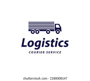 Semi Trailer Truck Logo, Container Trailer Logo Template.