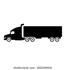 Semi Trailer Truck Silhouette On White Stock Vector (Royalty Free ...