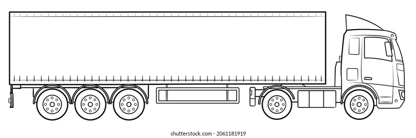 Semi Trailer Truck Vector Illustration Stock Vector (Royalty Free ...