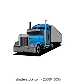 semi trailer truck vector white background