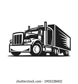 Semi Truck 18 Wheeler With Trailer Side View Vector Image Isolated