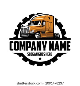 Semi truck 18 wheeler trucking ready made logo design. Best for trucking and freight related industry