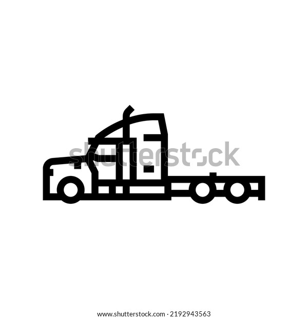 semi truck construction car vehicle line\
icon vector. semi truck construction car vehicle sign. isolated\
contour symbol black\
illustration