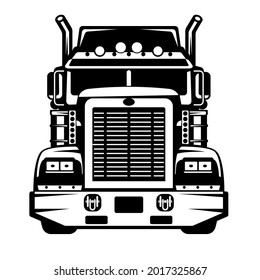 semi truck, front view, flat style, vector illustration - Shutterstock ID 2017325867