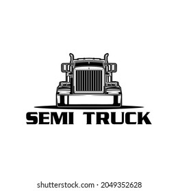 Semi Truck Front View Logo Template